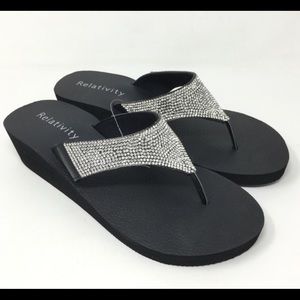 Sparkly Platform Flip Flops NWT